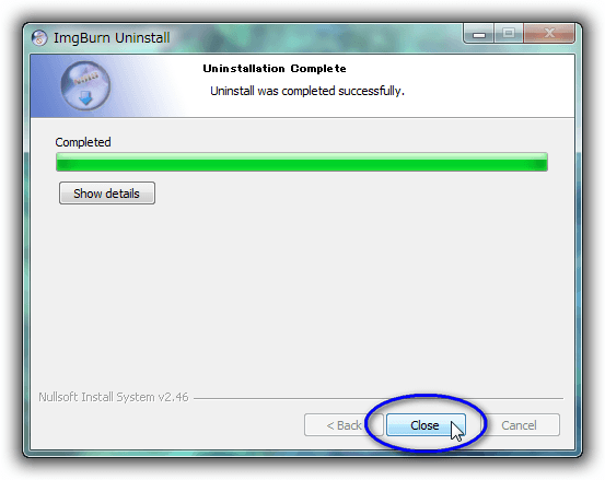 ImgBurnのアンインストール for Windows 7